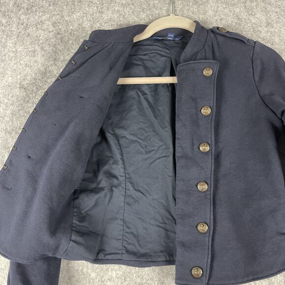 Polo Ralph Lauren French Terry Military Jacket Girls Large 12/14 Blue Preppy - Picture 4 of 16